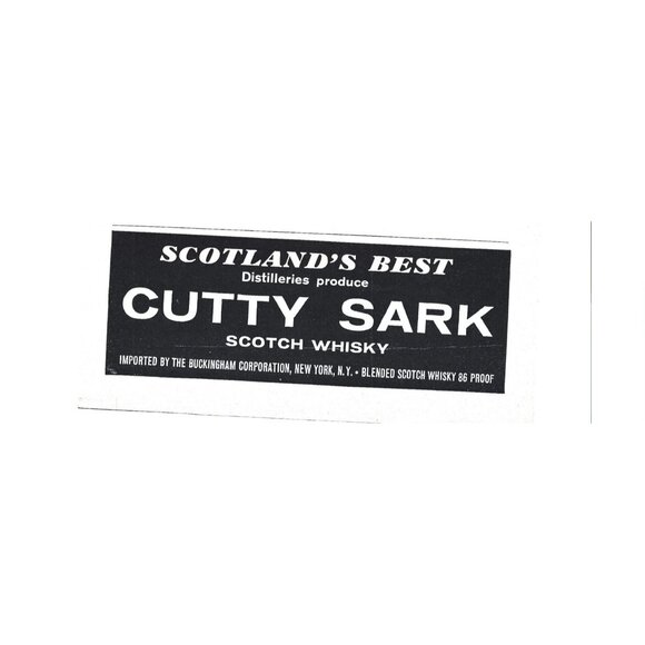 Cutty Sark Scotch Whisky 86 Proof Label 1961 Vintage Print Ad 9 inch Tall - Picture 2 of 2